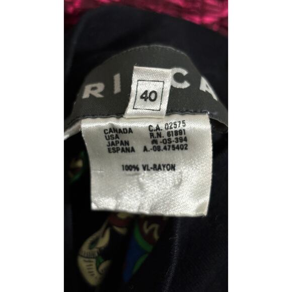 Crisca Abstract Fish Long Sleeve Turtleneck Shirt Womens Size 40 Canada Flawed - Picture 14 of 15